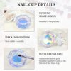 BOMOQING Nail Dappen Dish with Diamond Lid, Acrylic Liquid Powder Dappen Monomer Cup, Clear Glass Crystal Acetone Bowl, Acrylic Nail Brush Cleaner Holder, Nail Tech Must Haves(Colorful)