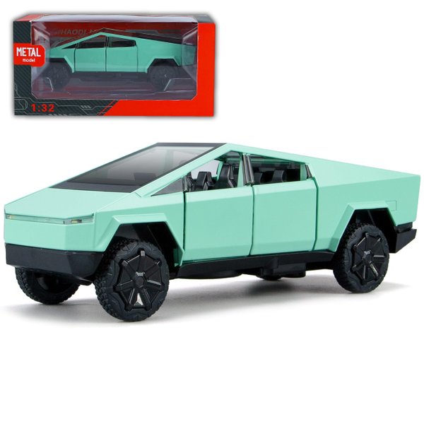 Qcar Pick-Up Truck Toy for Kids, Pickup Toy Truck Model, Alloy Truck Vehicles with Sound & Light, Pick-Up Truck Gift for Adults Kids Play or Display (1-32 Small Matte Black)