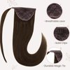 Hetto Brown Pony tails Hair Extensions Dark Brown Wrap Around Ponytail Human Hair #4 Chocolate Brown Ponytail Extensions Human Hair 18 Inch 80g