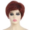 SYXLCYGG Short Wig Old Lady Wigs Auburn Wig Ladies Wavy Synthetic Older Womens Hair Wigs Fluffy Full But Very Thin Only 2.7 OZ Free Wig Cap