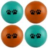 4 Pet Balls Fetch Rubber Dog Cat Toy Puppy Chase Round Play Rattle Colorful 2.5"