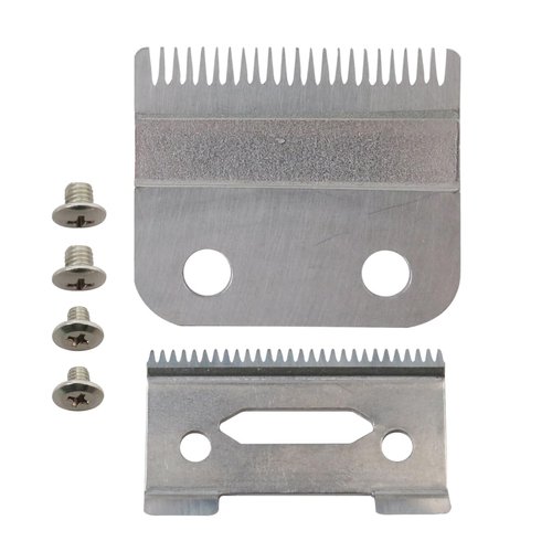 Pair of Cutting Blade and Guard Blade Ceramic and Carbon-Steel Blade Replacement for Wahl Clipper 2 Hole Clipper Blade