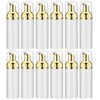 IRON BILL 2 Oz Empty Foam Pump Bottle (12PCS) Travel Foaming Soap Dispenser for Hand Soap, Lash Shampoo Cleanser (White&Gold)