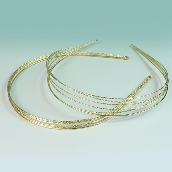 GAQWOK Multi Layers Metal Headbands for Women - Set of 2 Elegant Gold Tone Head Bands with Rhinestones Appliques Perfect for Bridal, Wedding, and Special Occasion Hair Accessories