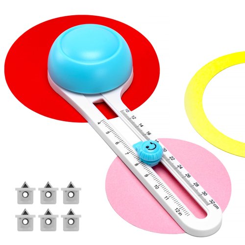 MyLifeUNIT Circle Cutter, Circular Rotary Cutter for Paper Crafts Scrapbooking (Included 6 Blades), Cutting Diameter 4 in to 12.6 in
