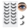 Doladaes False Eyelashes Mink Lashes Fluffy, Wispy Lashes Natural, Fluffy Lashes Wispy, Natural Fake Lashes, Eye Lashes Pack Natural Lash Strips 7 Pairs