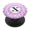 Cell Phone Pop Up Grip Holder,Monogram Mandala White Pink X PopSockets Grip and Stand for Phones and Tablets