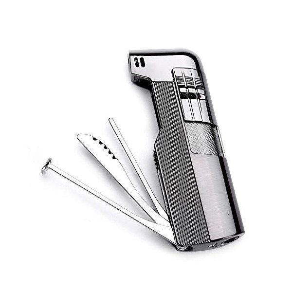 Katzs Tobacco Pipe Lighter & Czech Pipe Tools - All in One - Soft Flame (Gun Metal)