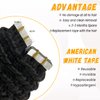 Human Hair Extensions Tape in Kinky Curly Real Hair Extensions 16 inch 3C Tape on Extensions for Black Women 20 Pieces 50 Gram Curly Remy Hair Double Sided Tape ins