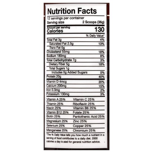 ChocoRite - Protein Shake Mix - Chocolate Fudge Brownie - 12 Servings - High Protein 20g