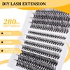 Aorbige Lash Extension Kit DIY 280pcs Individual Eyelash Extension Kit 0.07D 9-16MIX 30D 40D 60D 80D Cluster Lashes Kit Lash Extensions Super Thin & Soft Lashes Reusable (30 & 40D, D-0.07-9-16MIX)