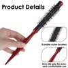 JIEYAO Small Round Brush for Blow Drying, Mini Roller Quiff Hair Combs, Portable Curl Brush Nylon Bristles Hair Styling Brush Salon Hairdressing Brushes for Thin Hair Short Hair Bangs Beard Lifting