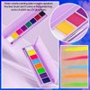 Mysense 16 Colors Water Activated Eyeliner Palette,Face Paint Fluorescent Bright Rainbow Colorful Body Paint Makeup,Matte and UV Glow Graphic Eyeliner,With Eyeliner Brush