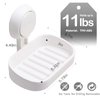LEVERLOC Soap Dish Holder for Shower Suction Cup Wall Mounted Self Draining NO-Drilling Removable Bar Soap Sponge Holder for Bathroom Bathtub Kitchen Sink Waterproof Strong Vacuum Suction Adhesion