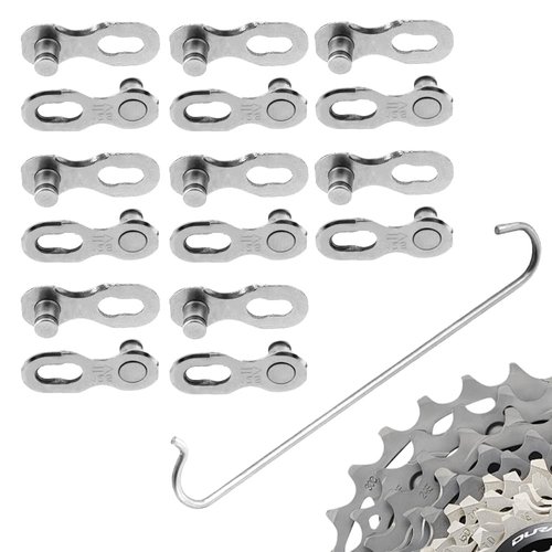 TWZKXC 8 Pair of 12 Speed Bike Chain Quick Link, Bicycle Missing Link, Chain Reusable Steel Bike Chain Link for Mountain Road Bicycle Chain Magic Buckle(Silver, 12 Speed, 8 Pairs)
