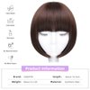 HSPJHTM Brown Bob Wigs,10" Short Bob Wigs,Short Bob Hair Wigs Straight with Thick Bangs Synthetic Colorful Cosplay Daily Party Wig for Women Natural (Free Wig Cap)