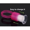 Plastic Tattoo Ink Ring Cups with Sponge Ink Cups, 50 Pack Portable Microblading Glue Ink Ring Pigment Caps, Permanent Makeup Tattoo Eyelash Eyebrow Extensions Tool (Pink)