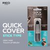 RED by Kiss Quick Cover Root Touch Up Stick Type Water-Resistant Temporary Gray Concealer Cover Up Brush for Hair and Beard (Black)