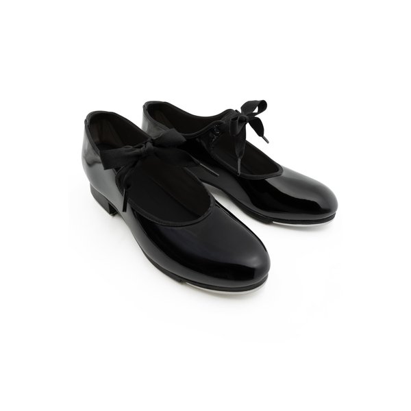 Capezio girls Jr. Tyette Tap Shoe, Black Patent, 6 M US Toddler