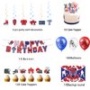 Hockey Birthday Party Decoration Ice Hockey Party Supplies Include HAPPY BIRTHDAY Banner Balloons Cake Topper Cupcake Toppers Spirals Background Hockey Party Decoration