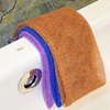 3 Pieces African Exfoliating Long Net Bath Sponge Shower Body Scrubber Back Scrubber Scrubbing Rag Net Exfoliation Skin Smoother for Daily Use（Blue.Brown.Purple）