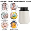12Oz Beige Soap Dispenser Set - Ceramic Speckled Lotion Hand Soap Dispenser Set with Easy-to-Press Black Pump, Refillable Mordern Liquid Dish Soap Dispensers for Bathroom & Kitchen, 2 Pack