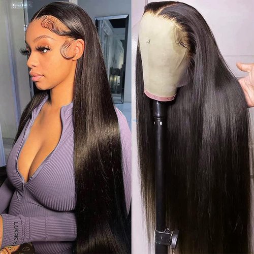 Subella HD Lace Front Wigs Human Hair Pre Plucked Straight 220% Density 13x5 HD Lace Frontal Wig With Baby Hair 12A Transparent Human Lace Wigs For Black Women (26inch)