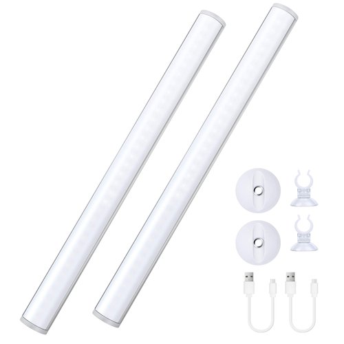 Benature LED Mirror Lights Portable Rechargeable Vanity Light 3 Brightness Touch Control Makeup Light for Bathroom Dressing Room 2 Packs
