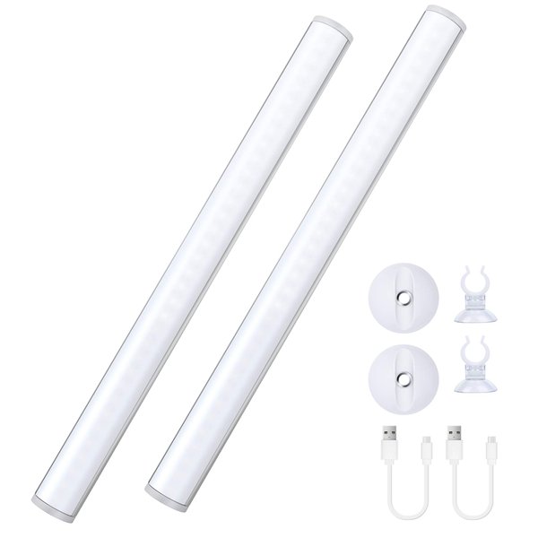 Benature LED Mirror Lights Portable Rechargeable Vanity Light 3 Brightness Touch Control Makeup Light for Bathroom Dressing Room 2 Packs