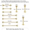 BLZ 90PCS Mixed-pack Piercing Kit Stainless Steel 14G 16G 18G 20G Piercing Needle with Nose Septum Lip Tongue Tragus Cartilage Daith Eyebrow Belly Button Rings Retainer Piercing Jewelry gold