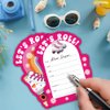 RZHV 15 Pack Roller Skating Shaped Fill-In Party Invitations Cards With Envelopes for Boys & Girls Teens Adults, Funny Boys & Girls Sports Party Baby Shower Birthday Party Invite(Let's Roll)