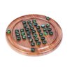 Wooden Solitaire Board Game with Glass Marbles, Classic Wooden Solitaire Game, Indian Handcrafted Sheesham Wood Game Good for Mental Development – 9 inches Diameter