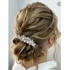 Brihasory Silver Bride Wedding Hair Comb Crystal Rhinestone Bridal Hair Accessories Party Prom Head Pieces Flower Hair Sides Elegant Hair Clips for Women and Girls Bridesmaids Gifts