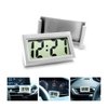 Osilly Mini Digital Clock for Car Dashboard, Battery Operated & Clear LCD Screen Time Display, Small Digital Clock with Self-Adhesive Bracket, Stick On Watch for SUV, Truck, Motorcycles (White)