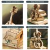 ROKR 3D Puzzles for Adults 1:5 Scale Cello Model Kit with Base 199pcs Wooden Music Box Building Kit Desk Gift for Men Women Hobby for Adults