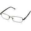 Foster Grant Men's Jagger Square Reading Glasses, Gunmetal/Transparent, 59 mm, 1.50