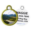 Dog Tag Art Nature and Outdoors Custom Pet ID Tag for Dogs and Cats, Personalized Dog Tag with Customized Identification, River Landscape, Small (7/8" Diameter)