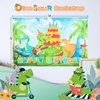 Dinosaur Birthday Party Supplies, 49Pcs Dinosaur Party Decorations with Dinosaur Happy Birthday Backdrop, Dinosaur Balloons, Happy Birthday Banner, Cupcake Toppers for Boys Kids Girls Celebration