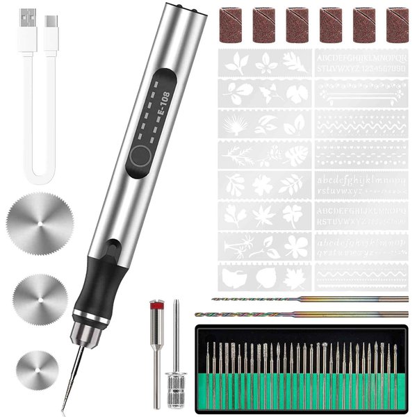 Defabee Engraving Pen with 34Bits, Portable Engraving Pen Electric Cordless Rotary Tools, Professional Engraver Tool for Metal to Wooden, Glass, Jewlry