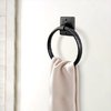 Monarch Abode 19131 Round Towel Ring Holder Hand Hammered Wall Mount Bathroom and Kitchen Storage, Metal Towel Hanger, 7 inch, Matte Black