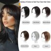 Angels Beauty Hair Toppers for Women Real Human Hair, 360° 3D Cover Side Clip in Bangs, Upgrade Base Human Hair Toppers for Women with Thinning Hair Side Bangs Hair Clip (Natural Black, Side Bangs)
