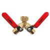 HQMPC Garden Hose Y Valve Hose Splitter Brass Hose Splitter With Stainless Steel Long Handle Brass Y Valve Water Garden Hose Adapter 2 Way Y Valve 3/4" GHT Thread