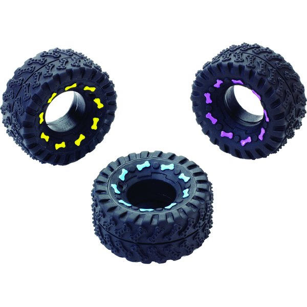 Spot 04739 3.5" Vinyl Tire With Dog Bone Design Dog Toy