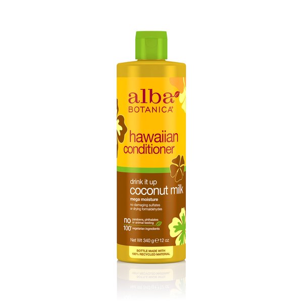 Alba Botanica Natural Hawaiian Conditioner Coconut Milk, 12 oz, (Pack of 2)