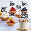 Happy Fathers Day Cupcake Topper – Best Dad Ever Glitter Cake Decorations for Father’s Day Party Supplies, Fathers Day Toppers for Cupcakes, Cakes, Desserts – Reusable, Personalized Gift for Dad