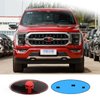 UGSHY Pack of 2 Front Grille Emblem, Central Mesh Cover Label, Rear Tailgate Emblem Badge Nameplate, Compatible with Ford F150 F250 F350 (Skull Red)