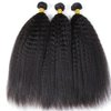 ADOIFAIR Kinky Straight Bundles Human Hair 16 18 20 Inch 100% Unprocessed 10A Brazilian Yaki Straight Human Hair 3 Bundles Remy Hair Extensions For Black Women 300g Natural Color