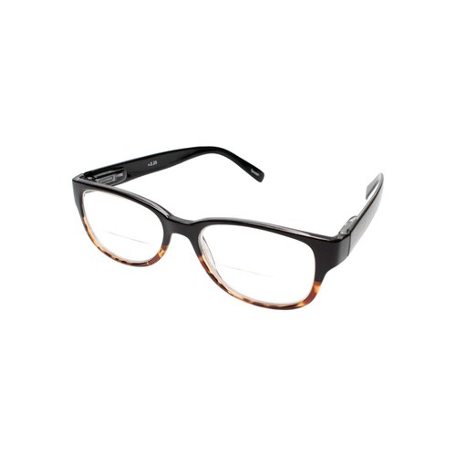 Calabria 4373CB Designer BiFocal Reading Glasses +4.00 Black Tortoise Women Bi-Focal Readers Cheater Eyeglasses w/Soft Case