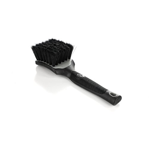 Detail Factory - ProGrip Interior Scrub Brush - Soft Bristles - Rubber Grip for Maximum Stability and Comfort - Curved Head Profile for Better Clearance - Grey