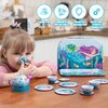 JOYIN Mermaid Tea Party Set for Little Girls, Pretend Tin Teapot Set, Princess Tea Time Play Kitchen Toy with Cups, Plates and Carrying Case for Birthday Easter Gifts Kids Toddlers Age 3 4 5 6